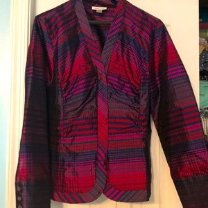 Coldwater Creek Beautiful purple, navy and pink holiday top